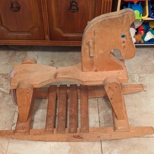 Vintage wooden rocking horse